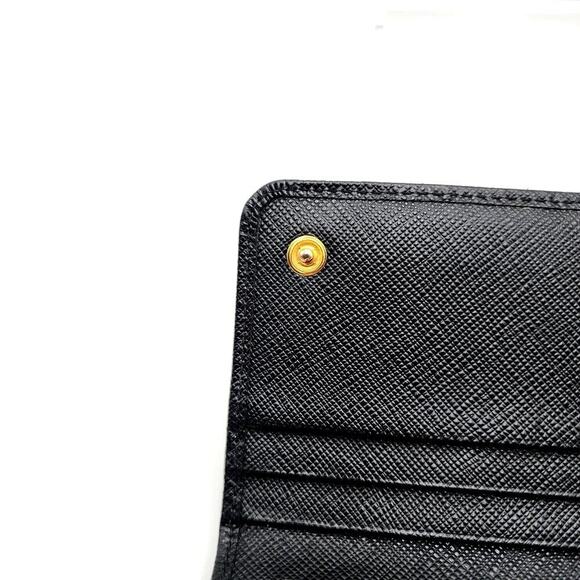 PRADA Saffiano Bow Continental Wallet Black 100% Authentic - Picture 16 of 16